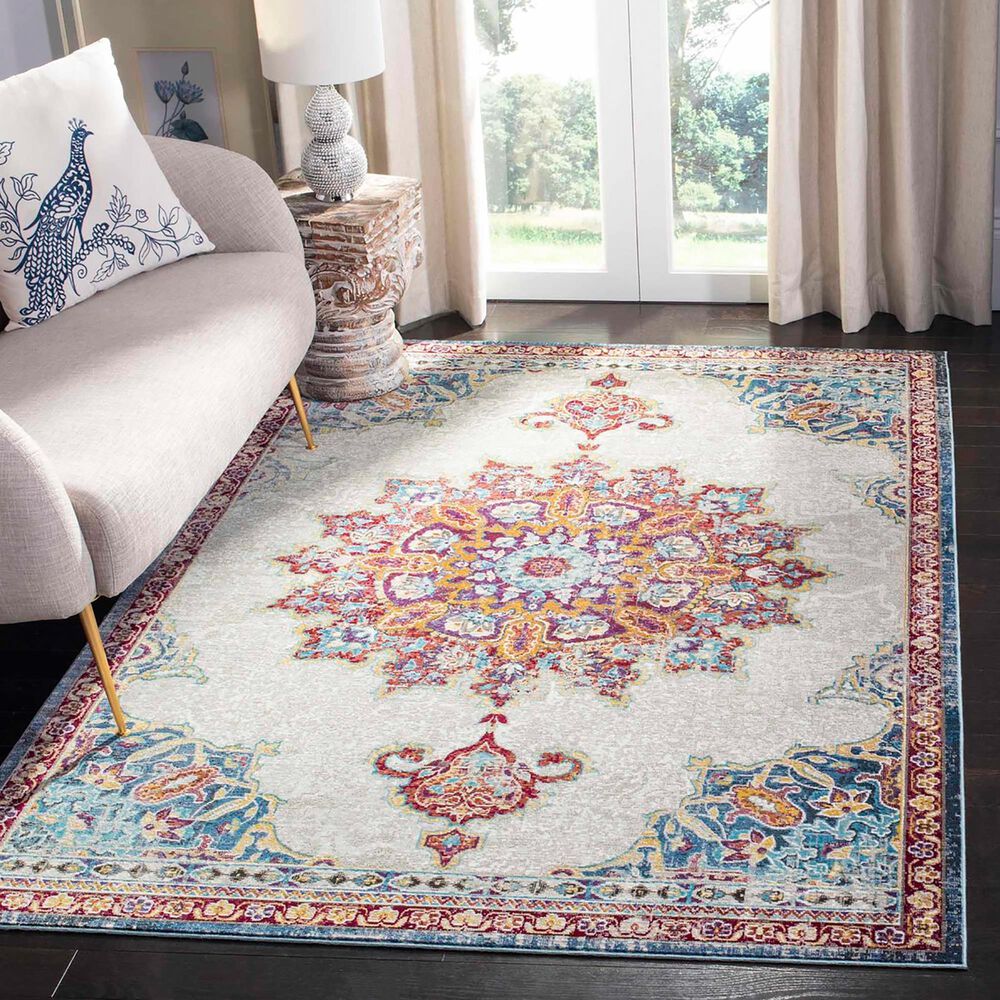 Safavieh Aria Oriental 8&#39; x 10&#39; Ivory and Navy Area Rug, , large