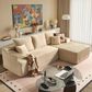 HOMLUX 2-Piece L-Shaped Sectional with Right Facing Chaise in Beige, , large