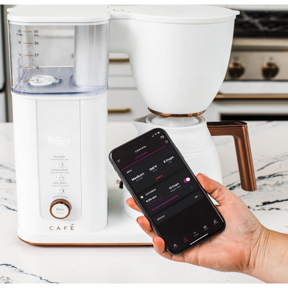 Cafe Specialty Drip Coffee Maker with Wi-Fi in Matte White, , large