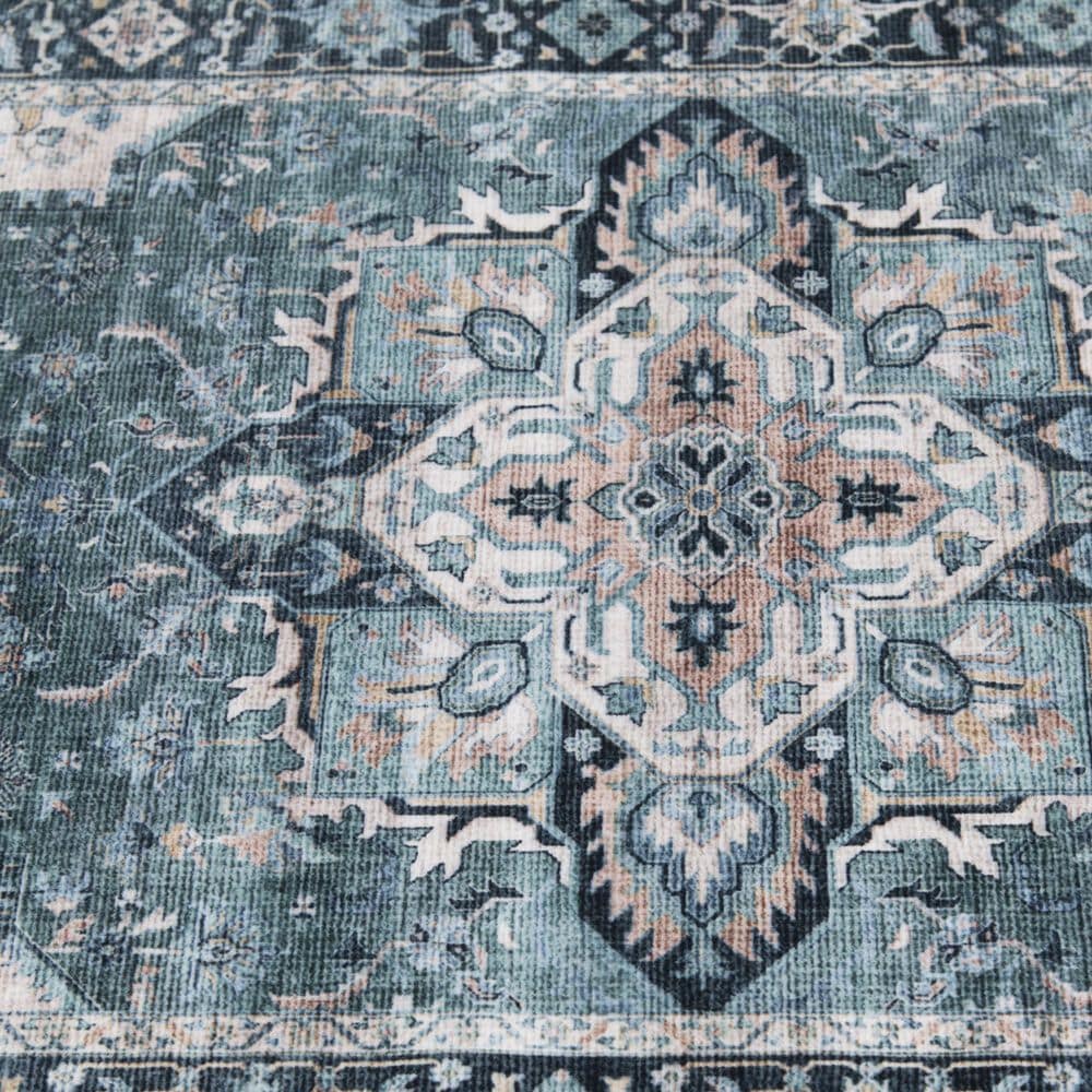 Central Oriental Rugease Velveteen Chantal Green and Ivory 7&#39;6&quot; x 9&#39;6&quot; Area Rug, , large