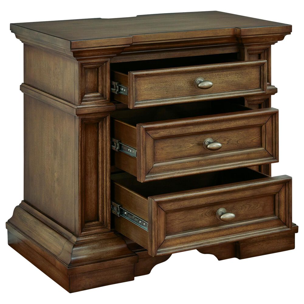 Millenium Frantanna King Panel Bed with Two Nightstands in Brown, , large