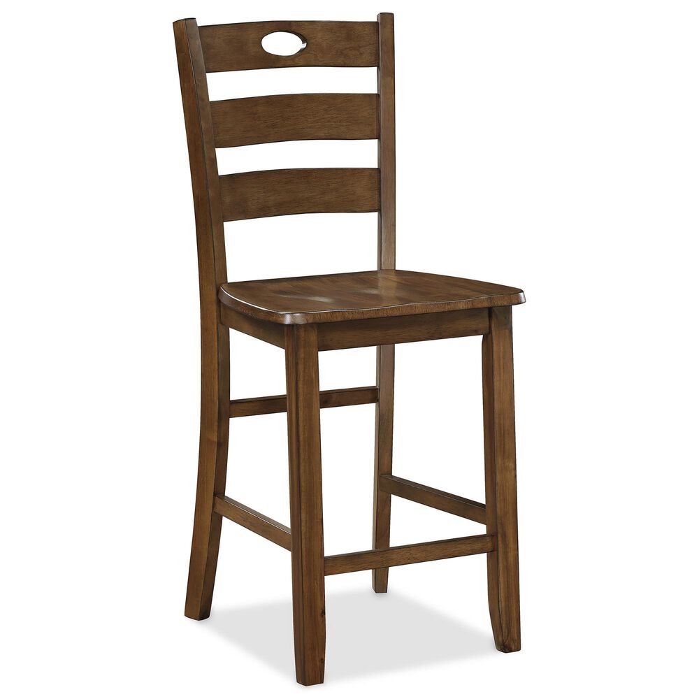 Crown Mark Ashborn 5-Piece Square Counter Height Table Set in Brown, , large