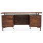 Home Trends & Design Santa Cruz Executive Desk in Walnut and Antique Gold, , large
