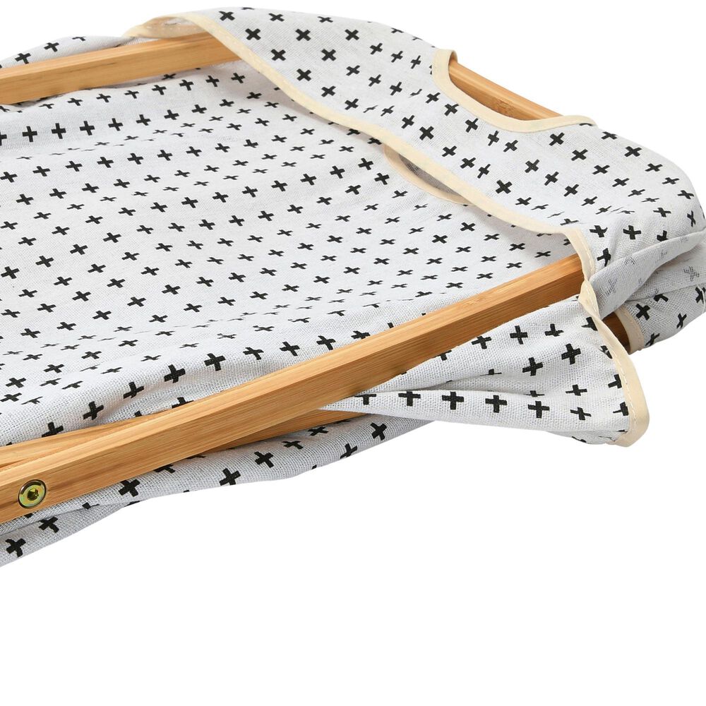 Household Essentials Hamper with Cross Pattern in Black and White, , large
