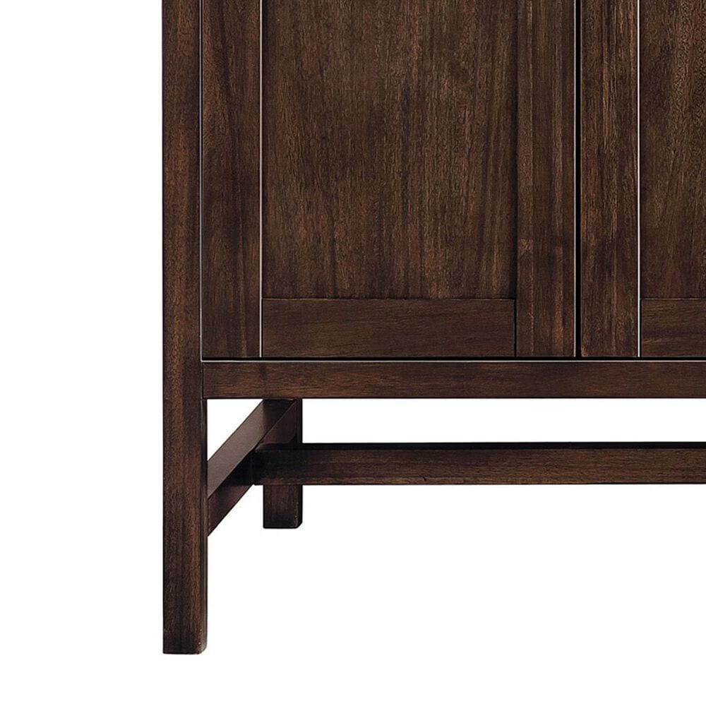 James Martin Vanities Addison 72&quot; Double Bathroom Vanity in Mid Century Acacia with 3 cm Ethereal Noctis Quartz Top and Rectangular Sinks, , large