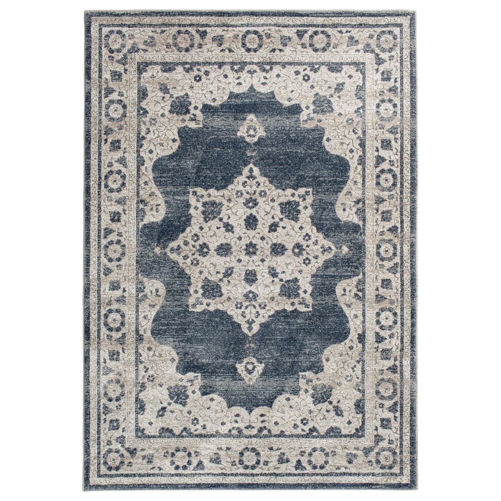 Central Oriental Clearwater Glint 8" x 10" Blue and Beige Area Rug, , large