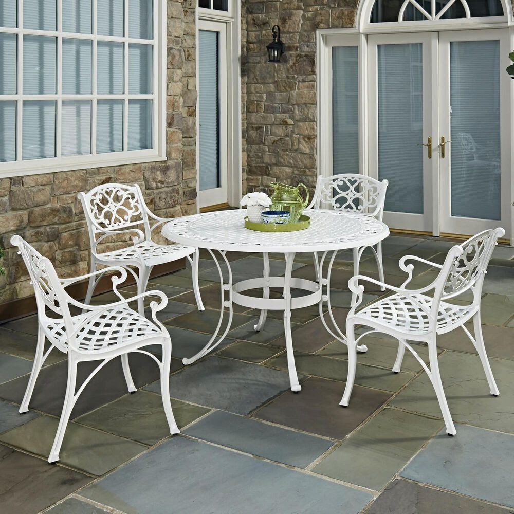 Homestyles Sanibel 5-Piece 48 in Dining Set in White, , large