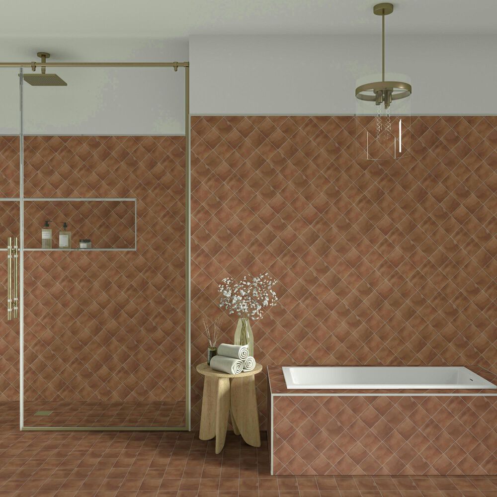 Dal-Tile Nu Bare Cocoa 4" x 4" Square Handcrafted Ceramic Tile, , large