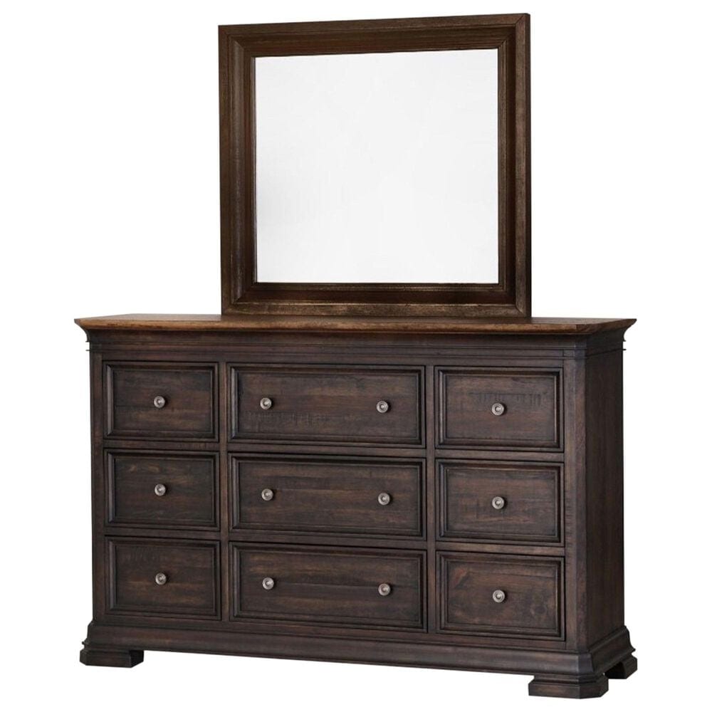 Napa Furniture Design Grand Louie 9-Drawer Dresser and Mirror in Wheat and Misty Night, , large