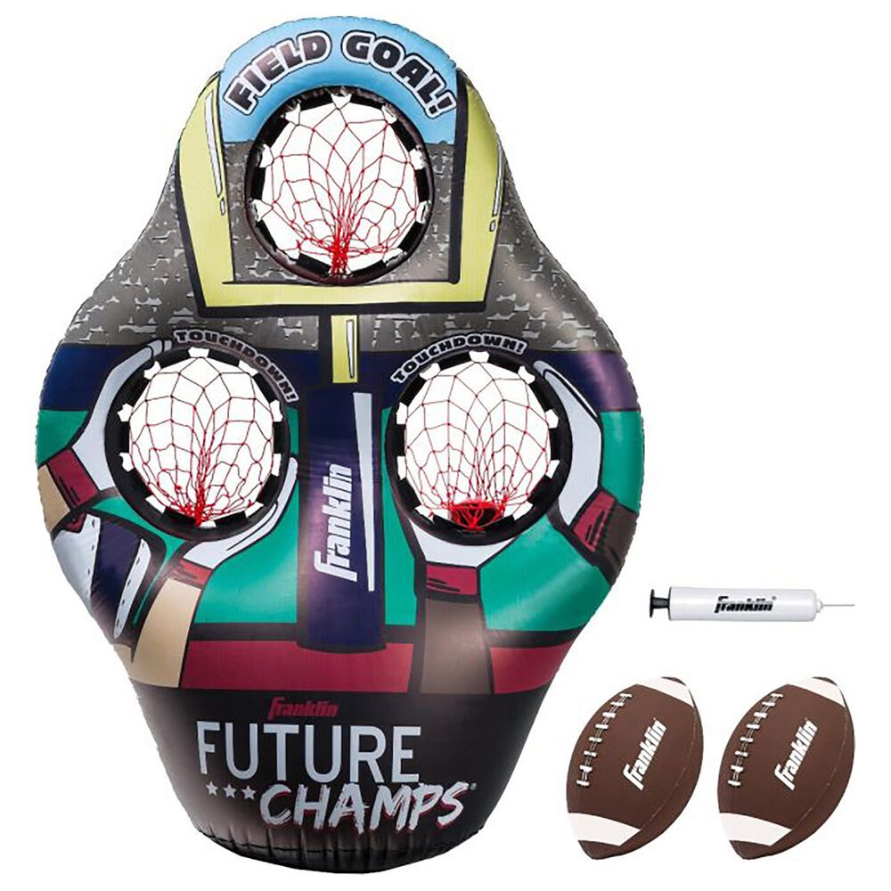 Franklin Sports Inflatable 3 Hole Football Target Set, , large