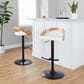 LumiSource Grotto Swivel Barstool with White Faux Leather Upholstery in Black and Zebra (Set of 2), , large