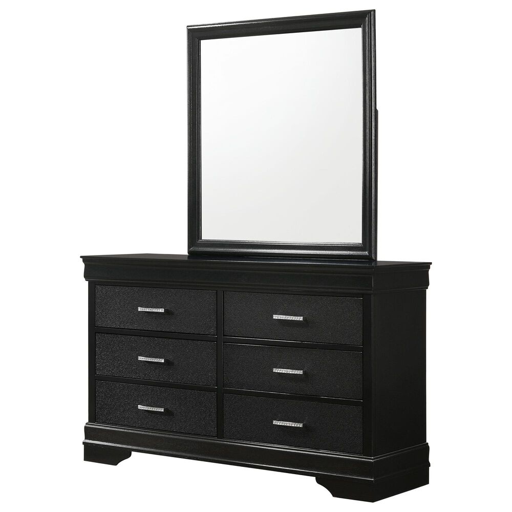Crown Mark Amalia 4-Piece King Bedroom Set in Black, , large