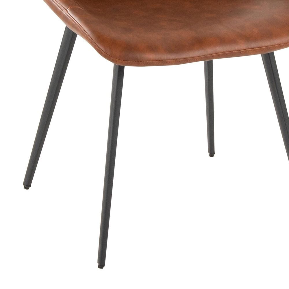 Lumisource Outlaw Side Chair with Brown and Grey Cushion in Black (Set of 2), , large