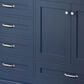 Lexora Home Dukes 80" Double Bathroom Vanity in Navy Blue with 2 cm White Carrara Marble Top and Rectangular Sinks, , large