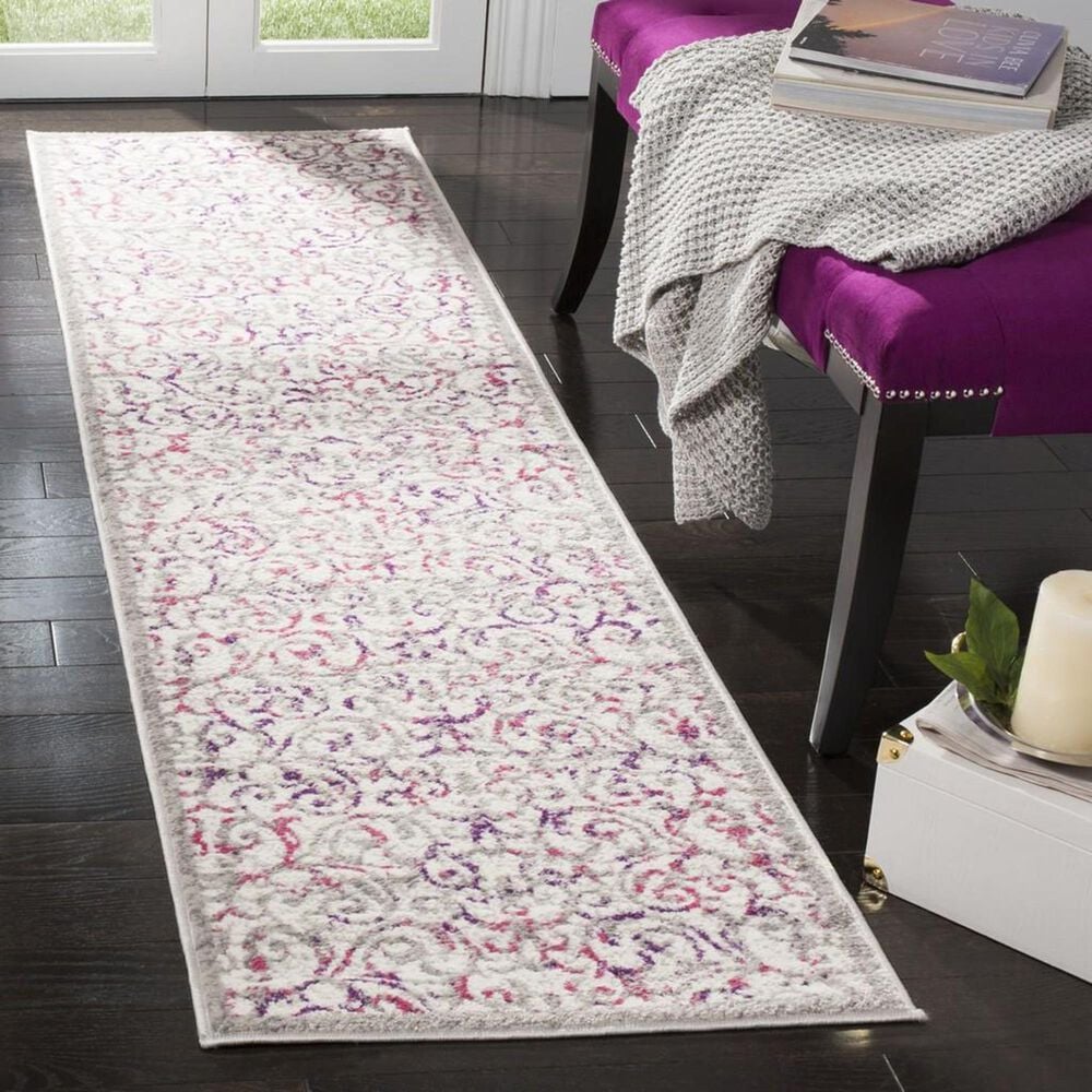 Safavieh Skyler SKY198F 2&#39; x 8&#39; Ivory and Pink Scatter Rug, , large