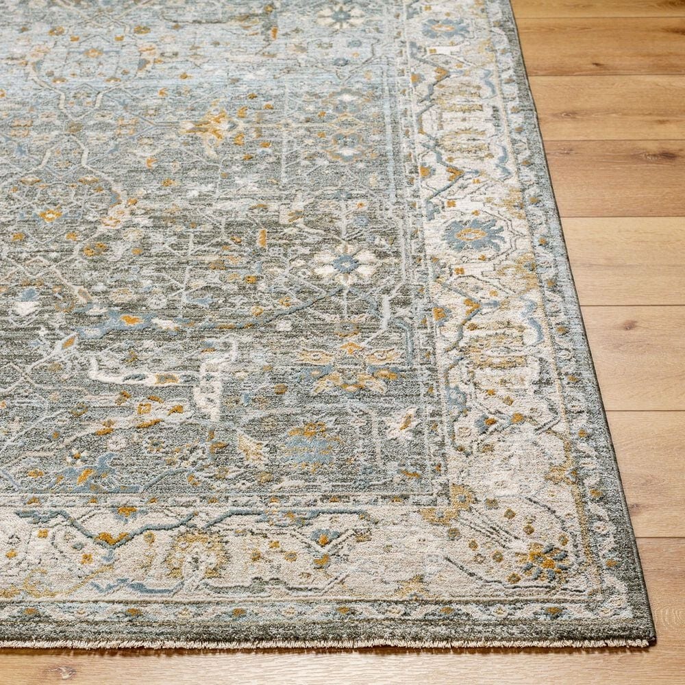 Surya Dresden Deep Teal, Dusty Sage, Taupe, Off-White, Light Gray, Olive and Mustard 9&#39; x 12&#39;2&quot; Area Rug, , large