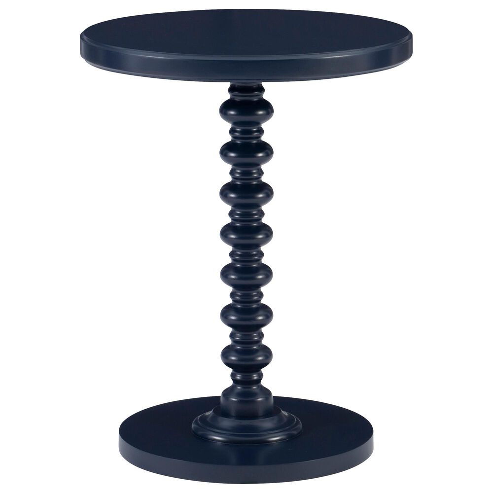 Linon Home Decor Aurora Round Side Table in Navy Blue, , large