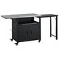 Hearth and Haven Outdoor Kitchen Island Cart with Dual Expandable Stainless Steel Tabletops in Black, , large