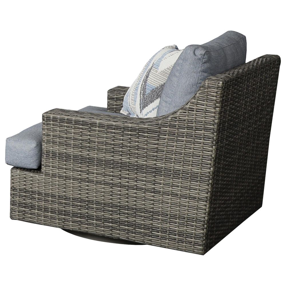 Summit Home Nantucker Bay Swivel Chair in Double Duck Washed Denim, , large