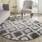 Safavieh Adirondack ADR118R-6R 6" x 6" Charcoal/Ivory Round Rug, , large