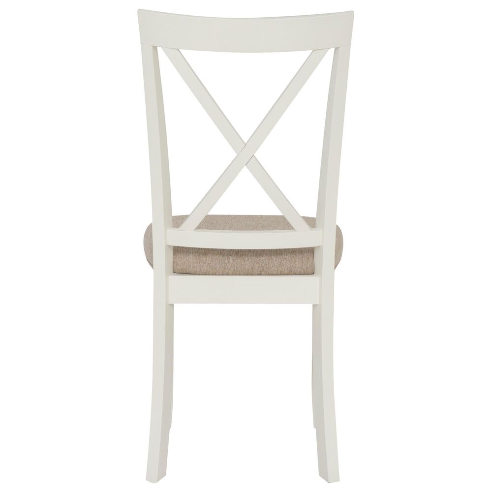 Linon Home Decor Jane Side Chair with Light Tan Cushion in Vanilla White, , large