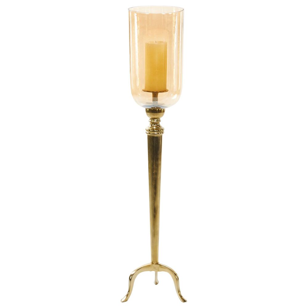 Maple and Jade 9" x 38" Traditional Aluminum Candle Holder in Gold, , large