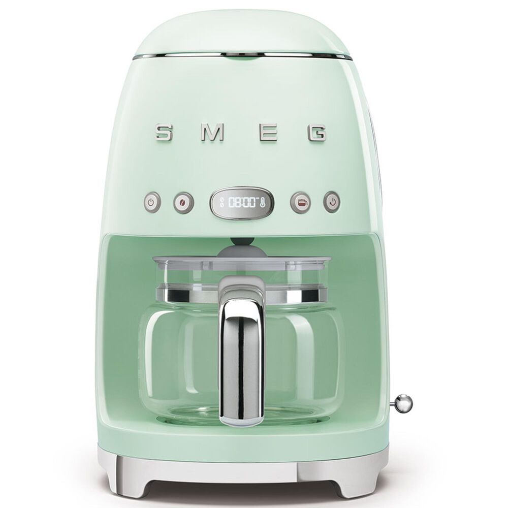 Smeg 47.34 Oz Drip Coffee Maker in Pastel Green and Polished Chrome, , large
