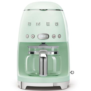 Smeg 47.34 Oz Drip Coffee Maker in Pastel Green and Polished Chrome, , large