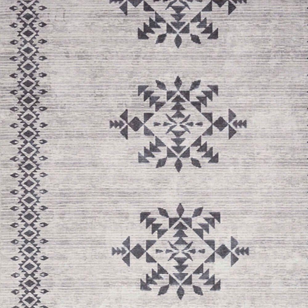 Nourison Machine Washable Series 1 9&#39;2&quot; x 12&#39; Ivory and Charcoal Area Rug, , large