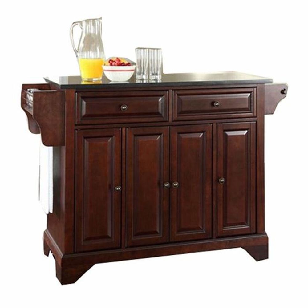 Crosley Furniture LaFayette Solid Black Granite Top Kitchen Island in Vintage Mahogany, , large