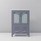 Lexora Home Volez 24" Single Bathroom Vanity in Dark Grey with 2 cm White Ceramic Top and Rectangular Sink, , large