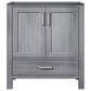 Lexora Home Jacques 30" Single Bathroom Vanity in Distressed Grey with 2 cm White Carrara Marble Top and Rectangular Sink, , large