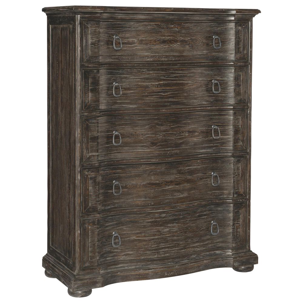 Hooker Furniture Traditions 5 Drawer Chest in Rich Brown and Grey, , large