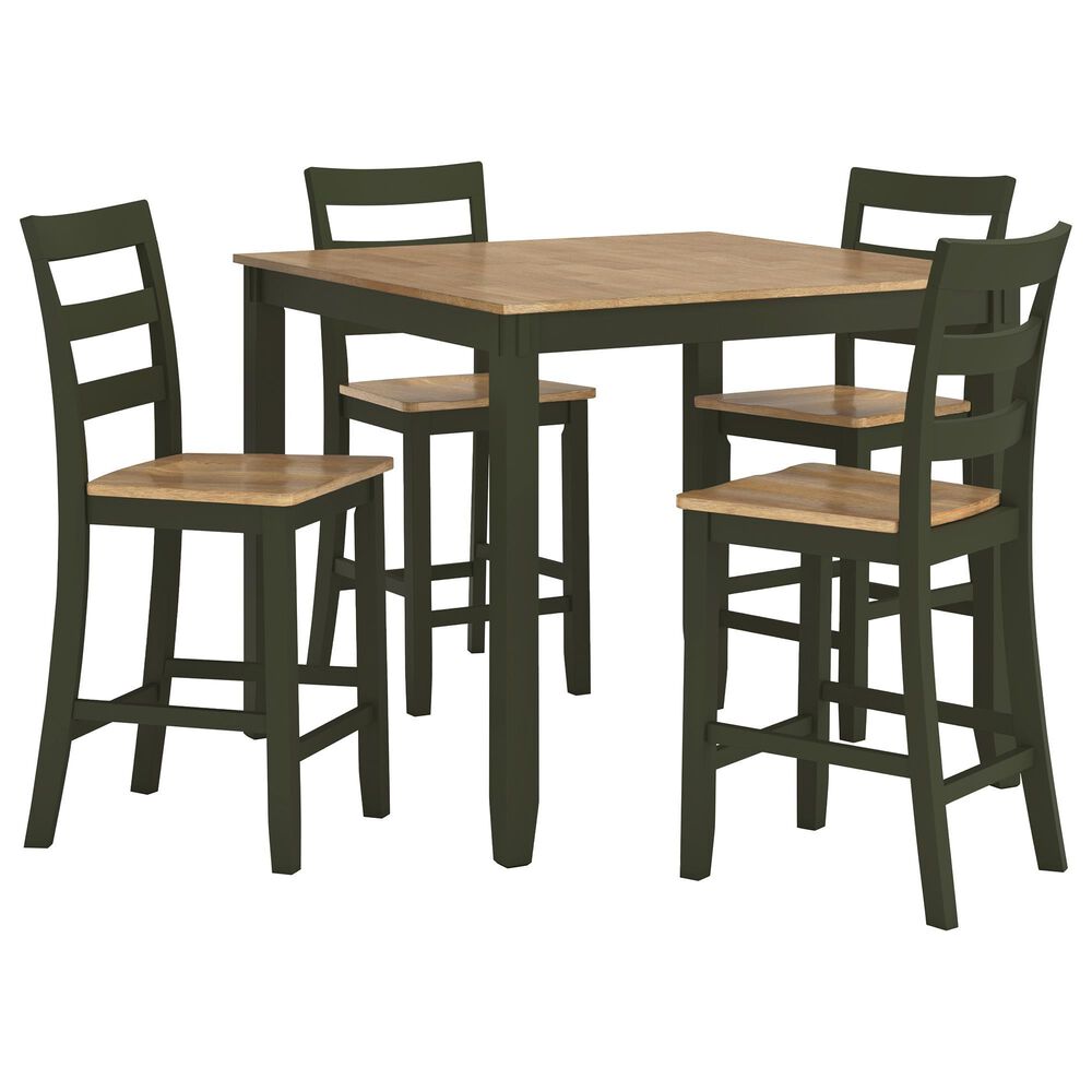 Ashley Gesthaven 5-Piece Counter Height Dining Set in Natural and Green, , large