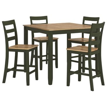 Ashley Gesthaven 5-Piece Counter Height Dining Set in Natural and Green, , large