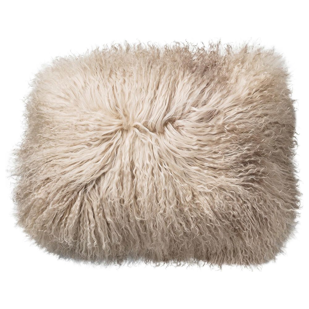 Bloomingville US 12" x 16" Tibetan Lamb Fur Pillow in Sand, , large