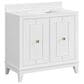37B Kinsale 36" Single Bathroom Vanity Cabinet in Bright White with White Composite Stone Top and Backsplash, , large