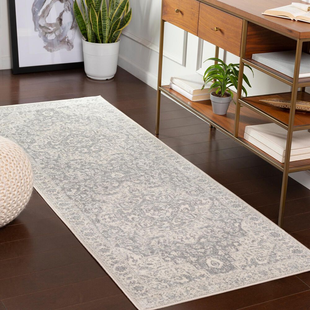 Surya Monaco MOC-2315 2&#39;6&quot; x 8&#39; Silver Gray and Cream Runner, , large