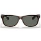 Ray-Ban New Wayfarer Classic Sunglasses with Green Lenses in Polished Tortoise, , large
