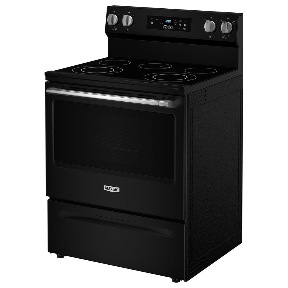 Maytag 5.3 Cu. Ft. Freestanding Electric Range with Steam Clean in Black, , large