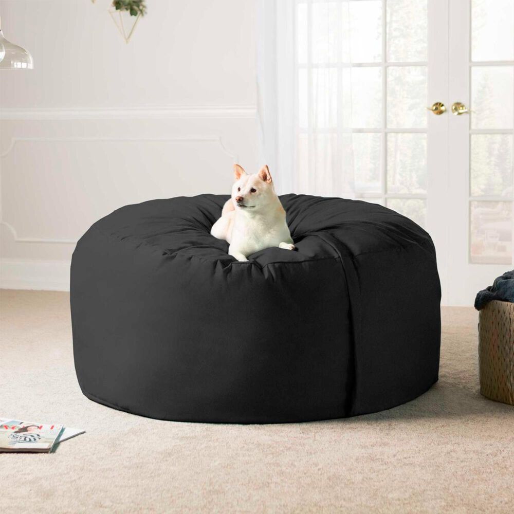 Jaxx 5&#39; Large Bean Bag with Removable Cover in Black, , large