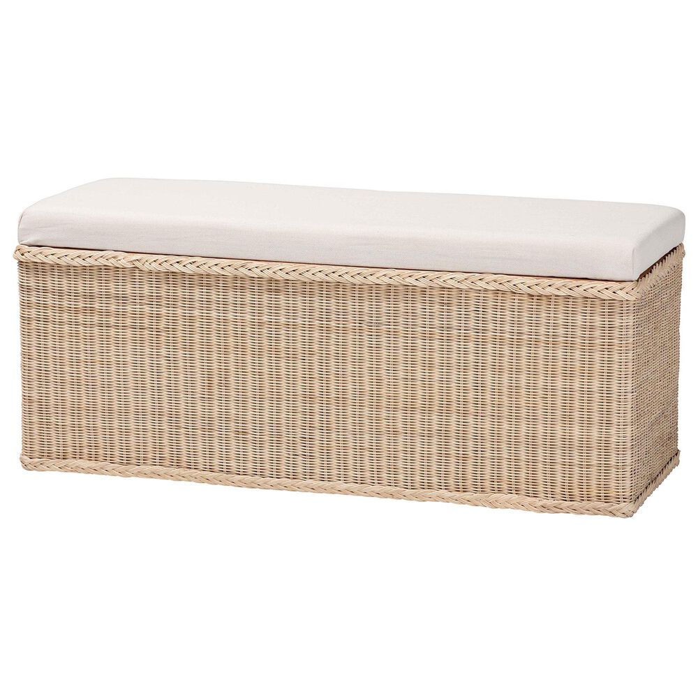 Baxton Studio Barid Rectangle Storage Bench in Natural, , large