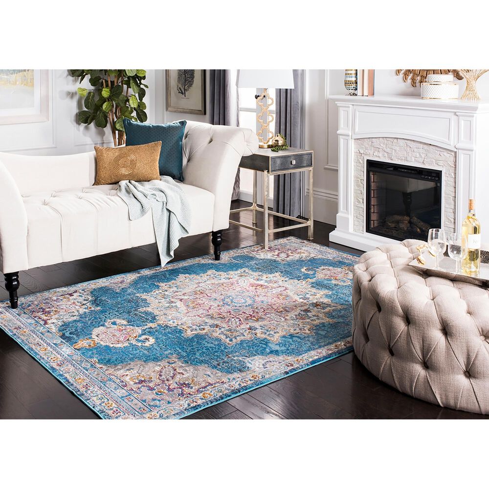 Safavieh Aria ARA103N 3&#39; x 5&#39; Blue and Ivory Area Rug, , large