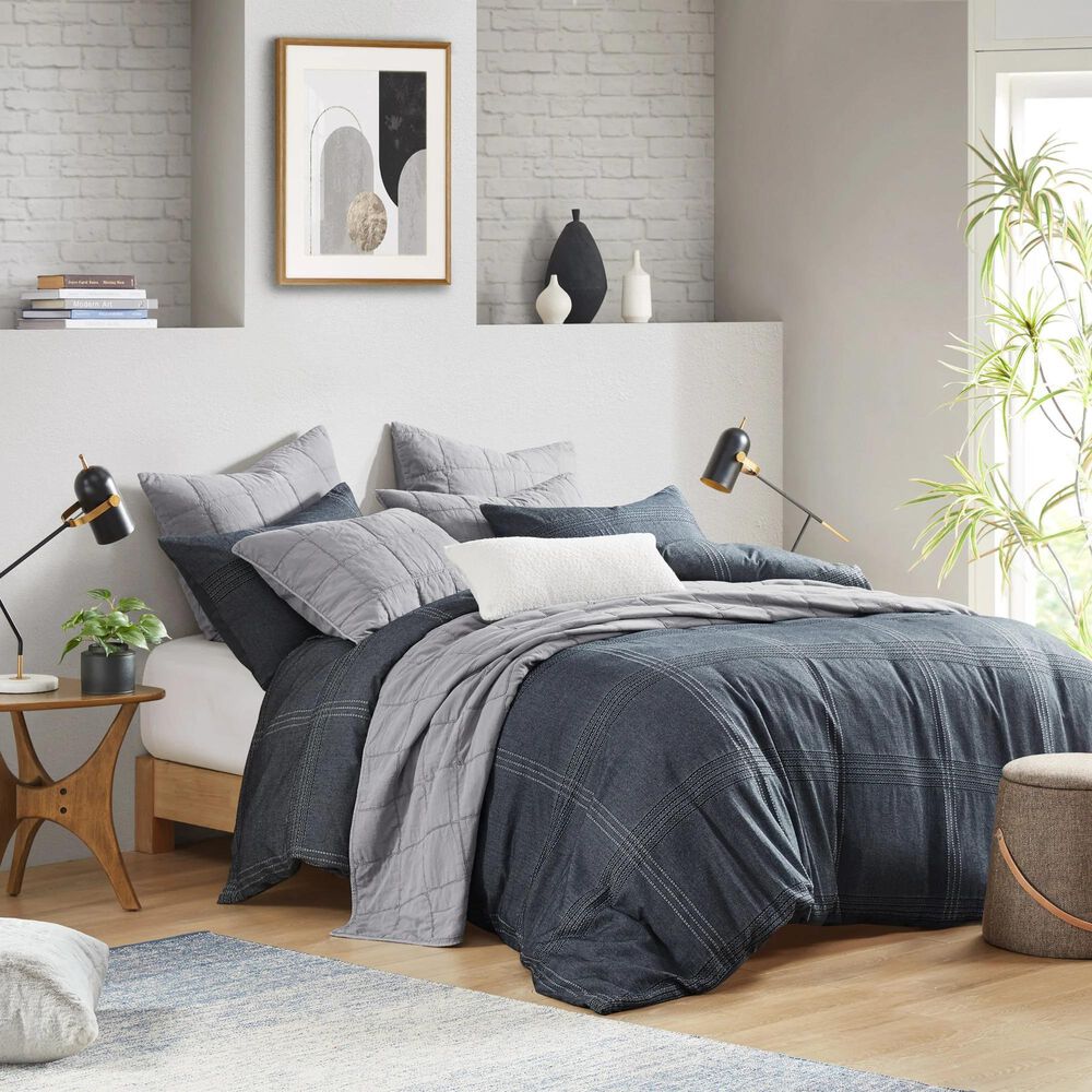 Hampton Park Anders 3-Piece Full/Queen Duvet Set in Charcoal, , large