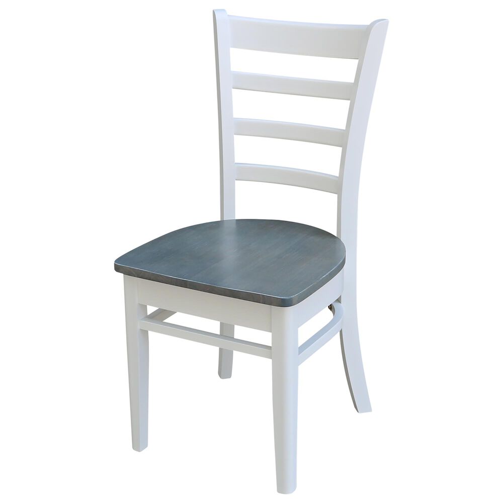 International Concepts Modern Farmhouse Solid Wood Emily 3-Piece Dining Set in White/Heather Gray, , large