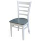 International Concepts Modern Farmhouse Solid Wood Emily 3-Piece Dining Set in White/Heather Gray, , large