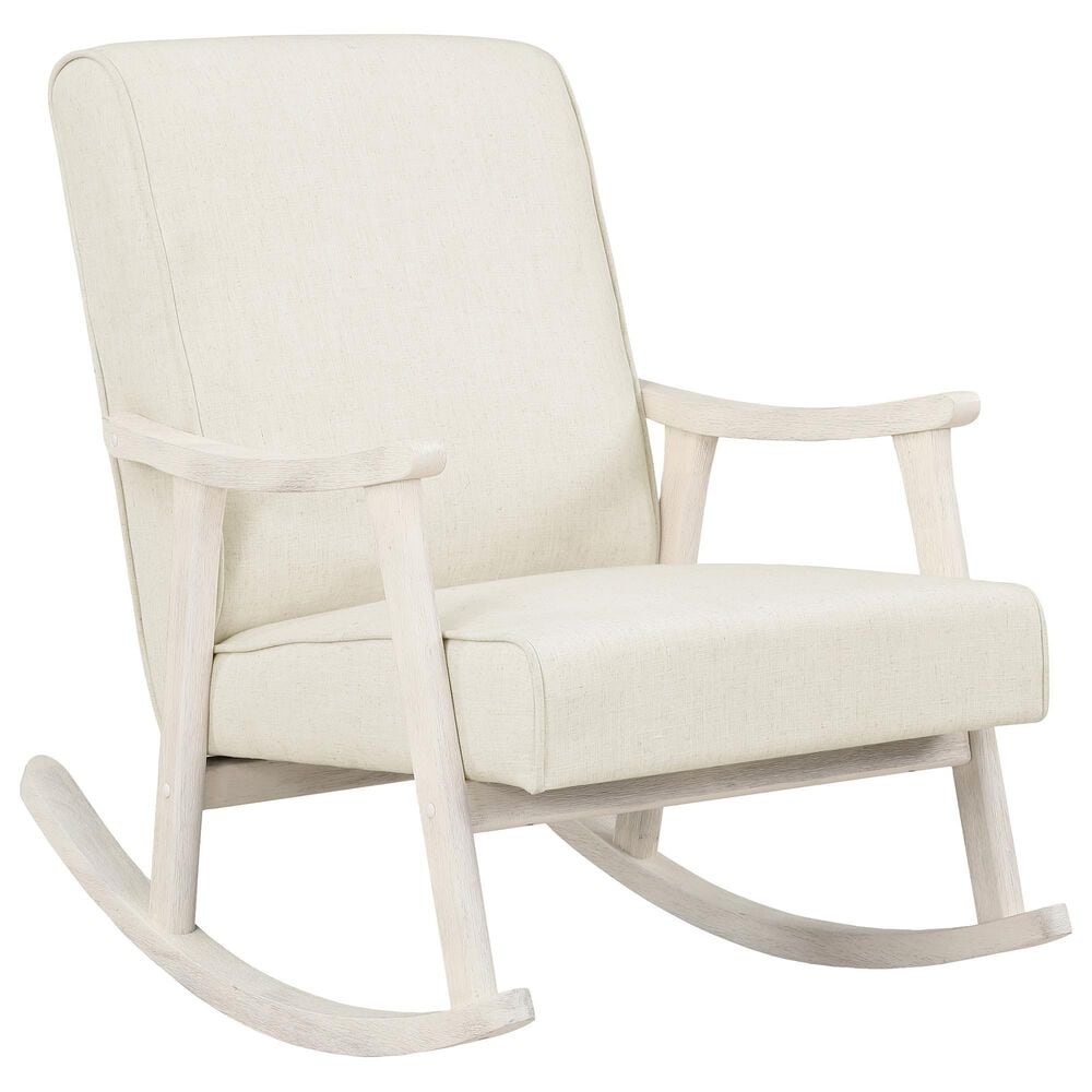 OSP Home Gainborough Rocker with Antique White Frame in Linen, , large