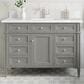 James Martin Vanities Brittany 30" Single Bathroom Vanity in Urban Gray with Single Hole 3 cm White Zeus Quartz Top and Rectangular Sink, , large
