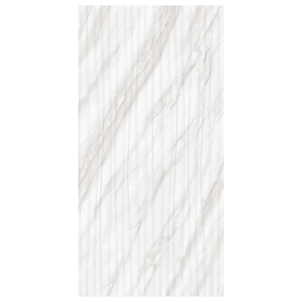 Dal-Tile Perpetuo Timeless White Wave 12" x 24" Satin Ceramic Tile, , large