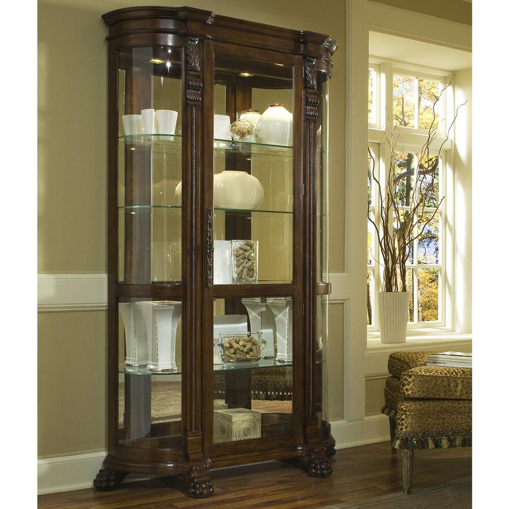 Chapel Hill Curios Curved End Curio in Foxcroft NFM